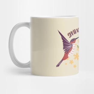 Spring is Coming, Flowers and birds design Mug